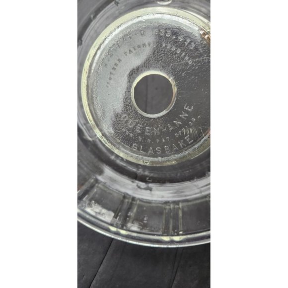 Hazel Atlas Queen Anne Glasbake Bundt Ring Oven Clear Glass Dish Mold Vintage - Picture 10 of 13